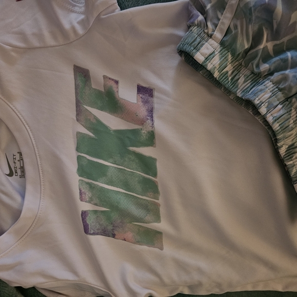 Nike Kids' White and Pastel Logo T-Shirt and Shorts Set - Picture 3 of 15